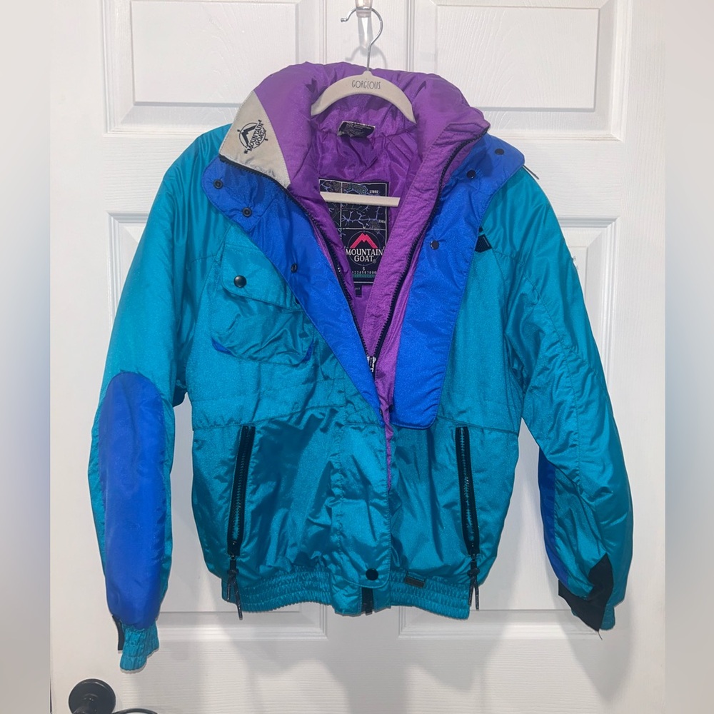 Vintage 90s Mountain Goat Bright Colorblock Womens Ski‎ Jacket Size Small